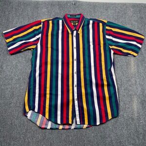 Knights of‎ The Round Table Polo Shirt Men's L Multicolor Striped Short Sleeve